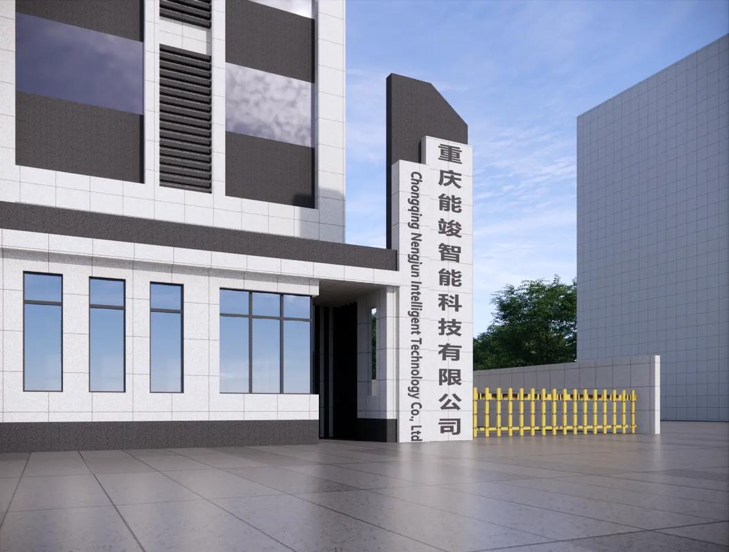 现代极简·立柱式企业工厂大门门头设计效果图鉴赏